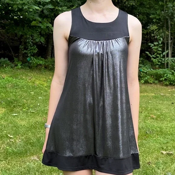 BODY CENTRAL metallic silver minidress, S.