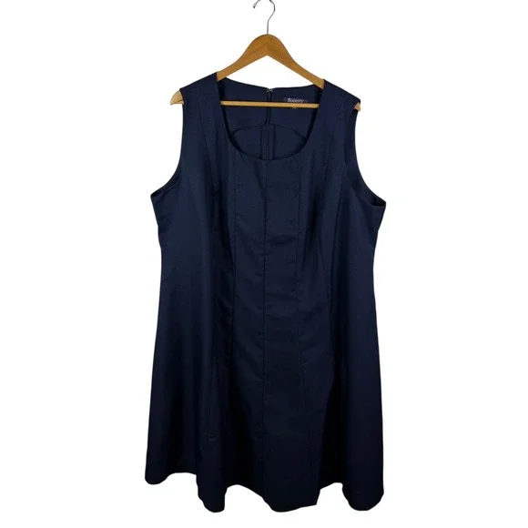 Roamans Navy Sheath Dress‎ Size 26W Sleeveless Modest Classic Office Church