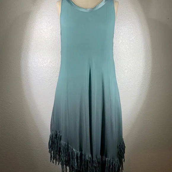 Viviana Uchitel Gradient Shibori Fringe Dress NWT