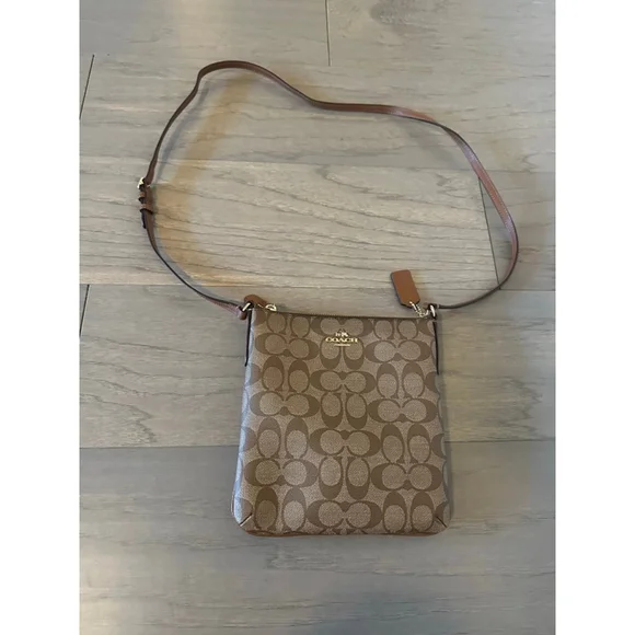 Coach Brown Logo Monogram Crossbody Purse