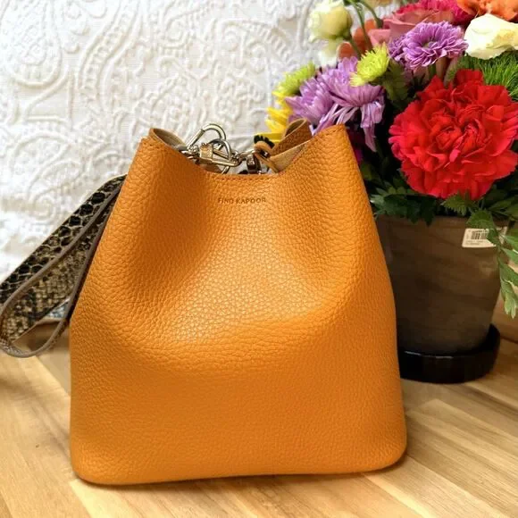 Find Kapoor Bucket Bag Camel Faux Leather Crossbody Snake Strap Korean Brand