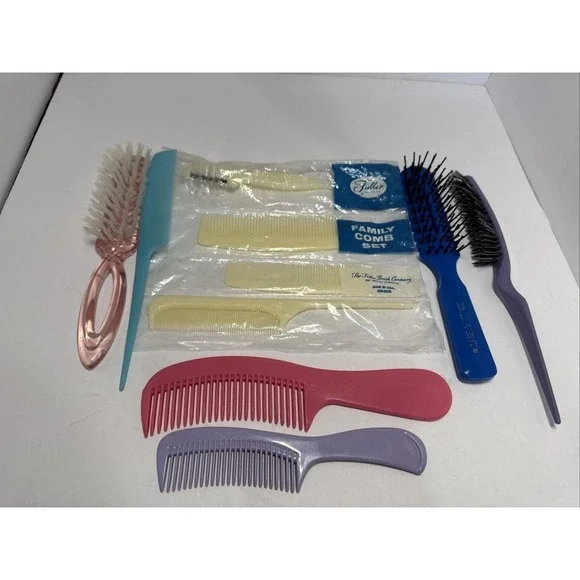 VTG Lot 10 Hair‎ Brushes & Combs Variety Styling Tools