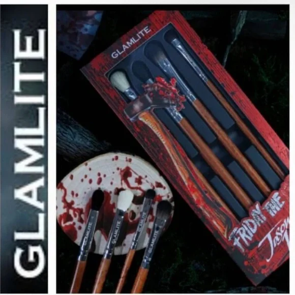 Glamlite Friday the 13th Makeup Brush‎ Set Jason Voorhees Halloween Horror