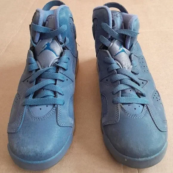Nike Air Jordan 6 Retro 384665-400 Blue Basketball Sneakers Size 6.5Y Women 8