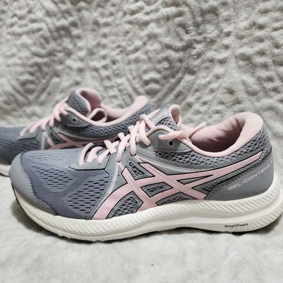 Asics Women's Gel-Contend 7 Running Shoes Size 9 Sheet Rock/Pink Salt Workout