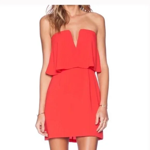 BCBG Convertible Strapless Red Mini Dress Womens Size 4