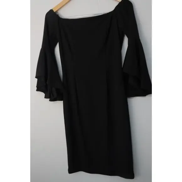 Vince Cameo Black Midi Cocktail Dress‎ Size 6