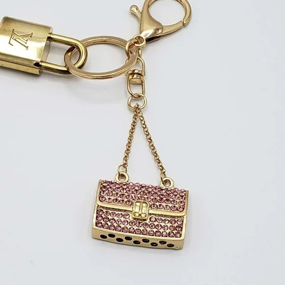 Authentic Louis Vuitton Padlock & Key Gold ✨Unbranded Bag Charm Keychain