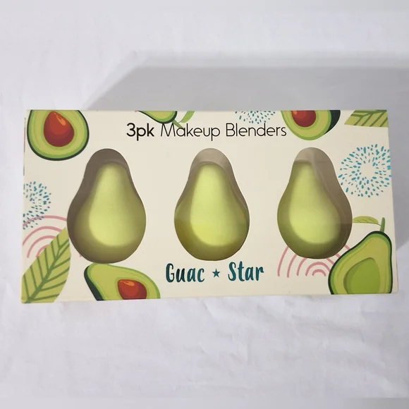 Guac Star 3 Pack Avocado Shaped Makeup Blenders, NEW