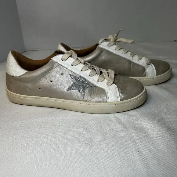 White‎ Raven Rose Gold Star Sneakers Women's Size 7.5 US Shoes