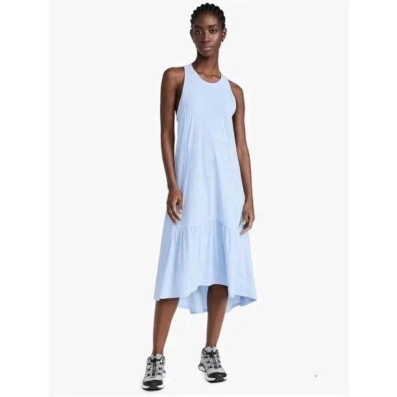 Sweaty Betty Explorer Ace Midi Dress Blue Racer Back Sleeveless Size 2 UK XS