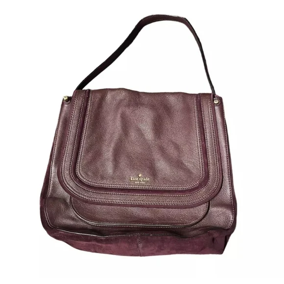 Kate Spade Rianne Pratt Street Burgundy Leather/Suede Tassel Crossbody Handbag