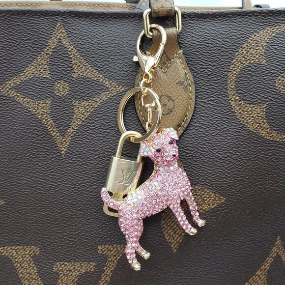 Authentic LV Louis Vuitton Gold Lock & Key 🔑 Unbranded Dog Keychain Charm