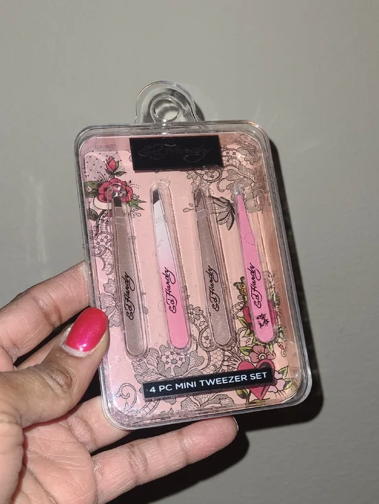 Ed Hardy 4-Piece Mini Tweezer Set - Pink