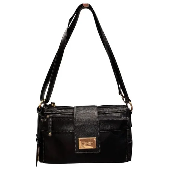 Tignanello Black Leather Crossbody / Clutch Bag – EUC