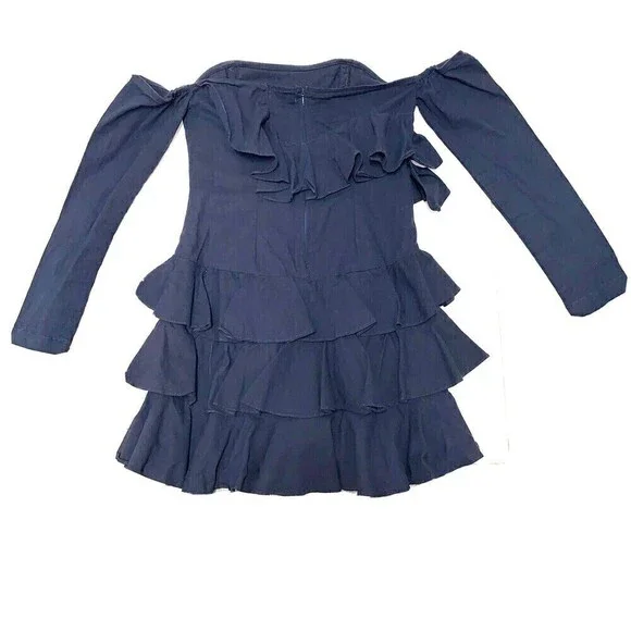 𝅺mlm Label Womens Dress‎ Size XSmall Navy Blue Ruffle