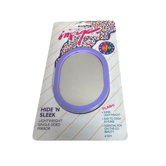 Vintage Mon Image Hide 'N Sleek Single Sided‎ Mirror Purple New in Package