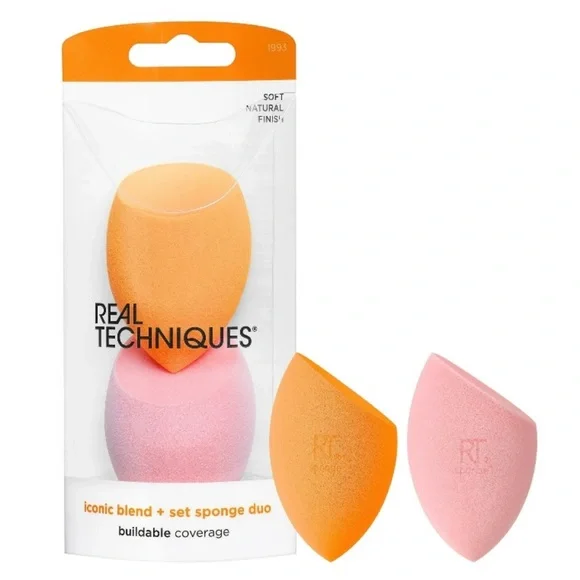 💞 New Real Techniques Iconic Blend & Set Miracle Makeup Sponge Duo