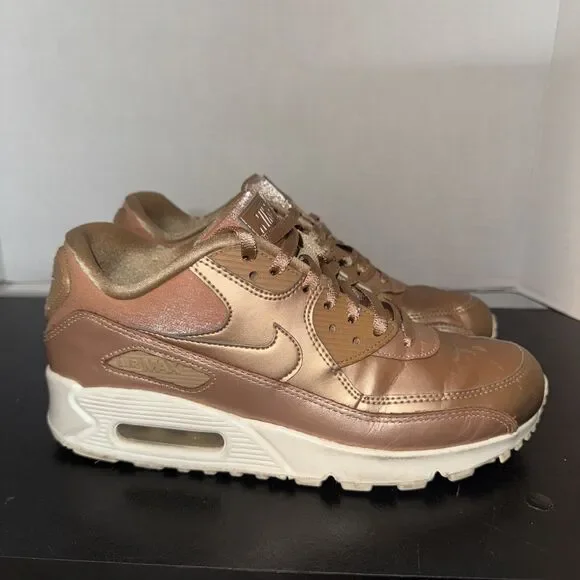 NIKE AIR MAX 90 PRM METALLIC ROSE BRONZE Women's Size 8 896497-902