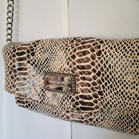 Snake print cross body bag