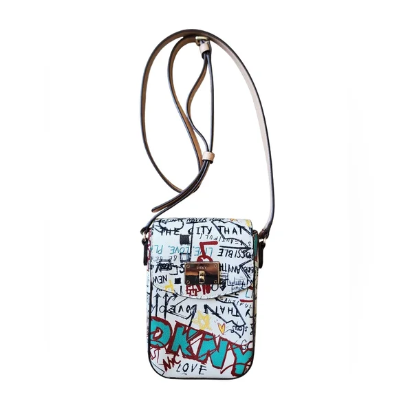 DKNY graffiti crossbody bag, white