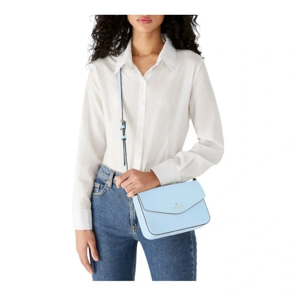 Kate Spade Sadie Envelope Celeste Blue Leather Crossbody