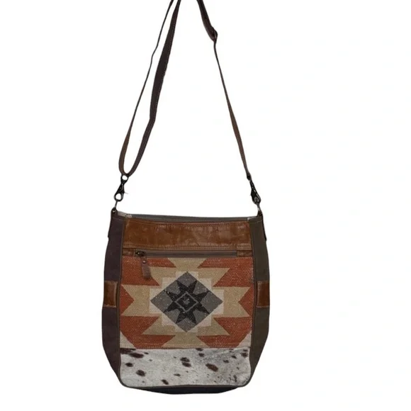 Myra Woven Star Leather Large Crossbody Bag BLEMISH
