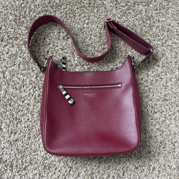 HENRI BENDEL Leather Shoulder Bag Crossbody Bordeaux
