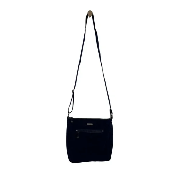 Baggallini Navy Blue Nylon Crossbody Messenger Bag Adjustable Strap Organizer