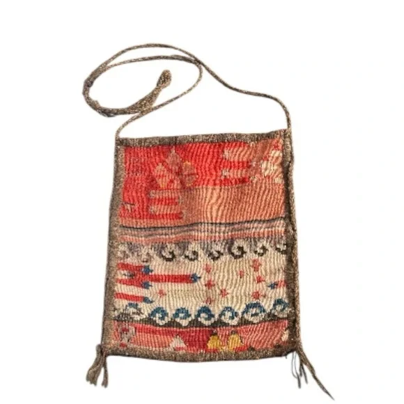 Vintage Turkish Kilim Bag Wool Woven‎ Shoulder Purse Ethnic Tribal Design