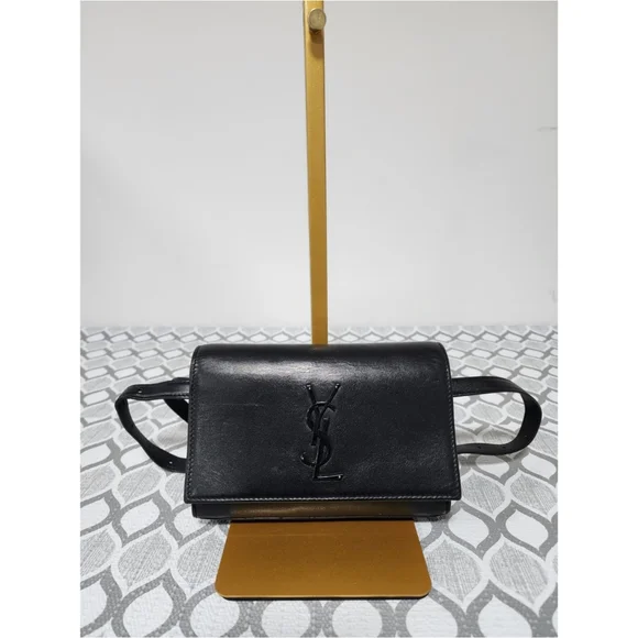 Saint Laurent Kate Monogram Leather Crossbody Bag Black