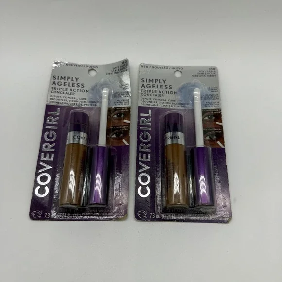 Covergirl Simply Ageless Triple Action Concealer Soft Sable 380 2 Pack 0.24oz