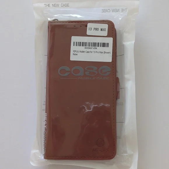 NWT FEPULI Wallet Case for iPhone 13 Pro Max Brown