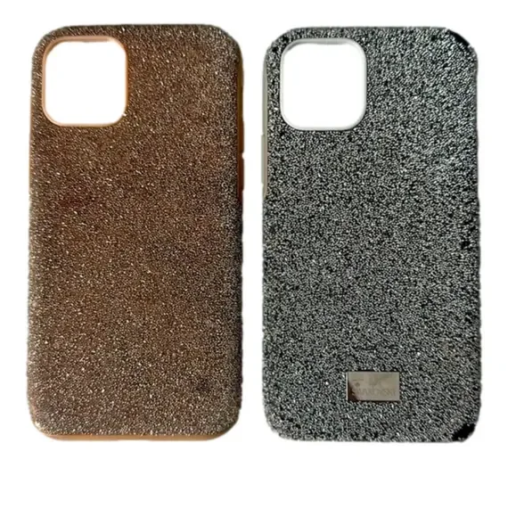 11 Pro Swarovski I phone case in rose and silver glitter.