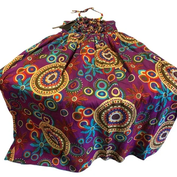 KELINFEIER N.W.T. Size Medium Multicolor Patterned‎ Dress.MIDI Stretchable Top.