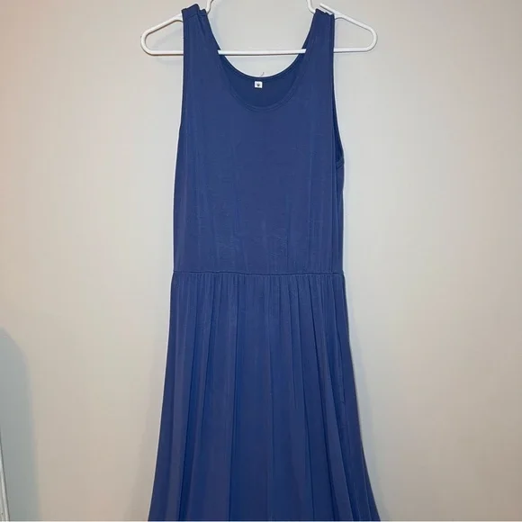 Flowy Soft Grey Summer Blue Maxi Dress 👗