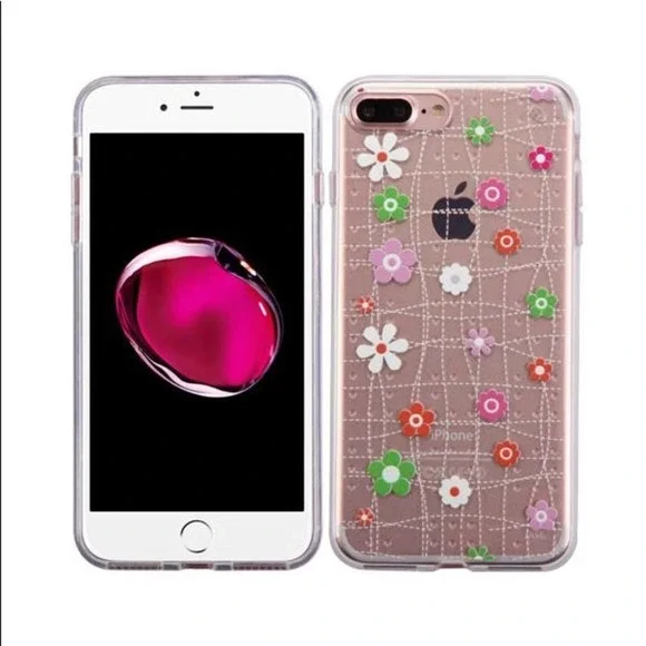 Multi Color/Clear Tiny Blossoms iPhone 7/7+ Cell Phone Case *PHONE NOT INCLUDED*