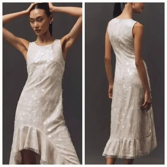 Siempre x Anthropologie Cloud Dancer Payette Dress Sz. 1X