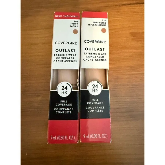 CoverGirl Outlast‎ Extreme Wear Concealer Ivory 805 & Buff Beige 825 NIB