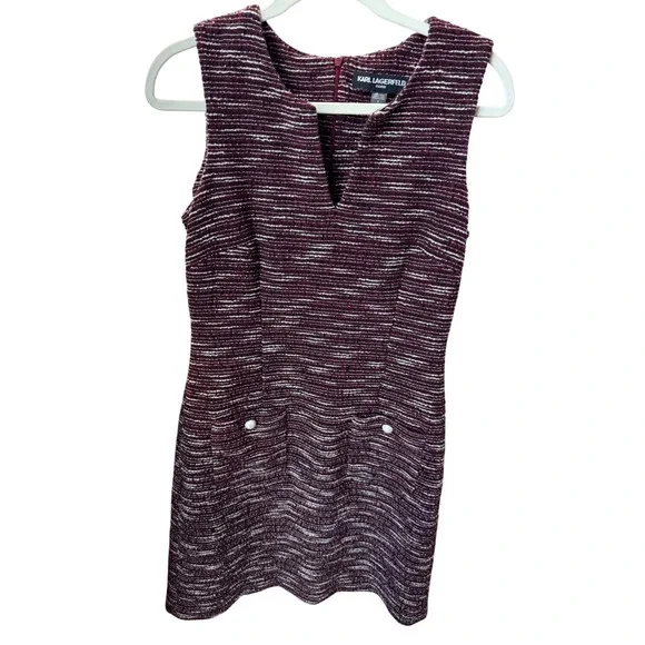 Karl Lagerfeld Paris Sleeveless Tweed Dress Career‎ Work Party