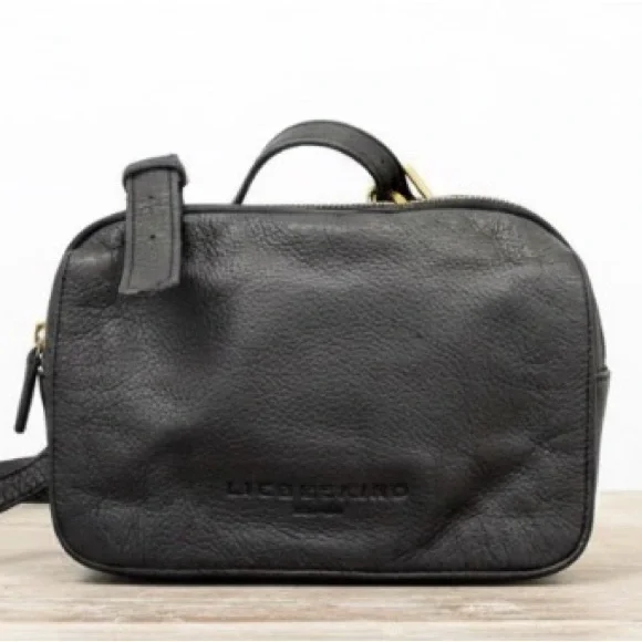 Liebeskind Berlin Mareike Black Pebbled Leather Crossbody
