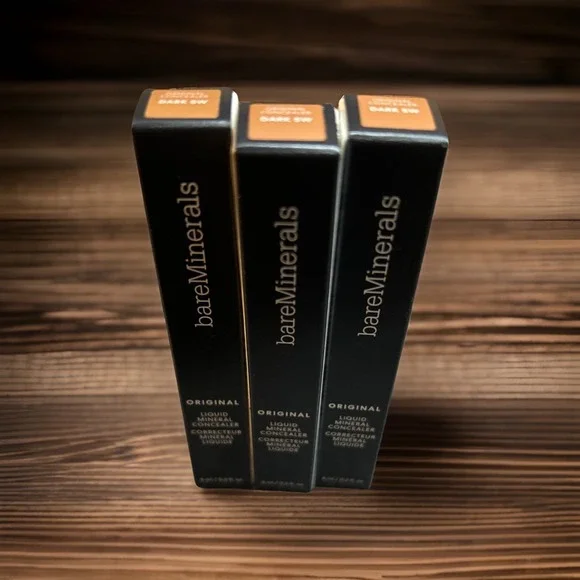 Bare Minerals Original Liquid Mineral Concealer ~Dark 5W‎ 0.2 fl oz Lot Of THREE