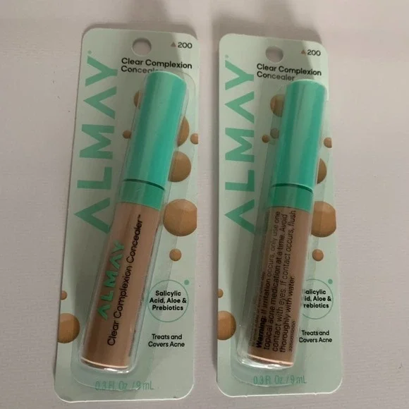 Lot of 2 Almay Clear Complexion Concealer 200 Light/Medium Salicylic Acid New