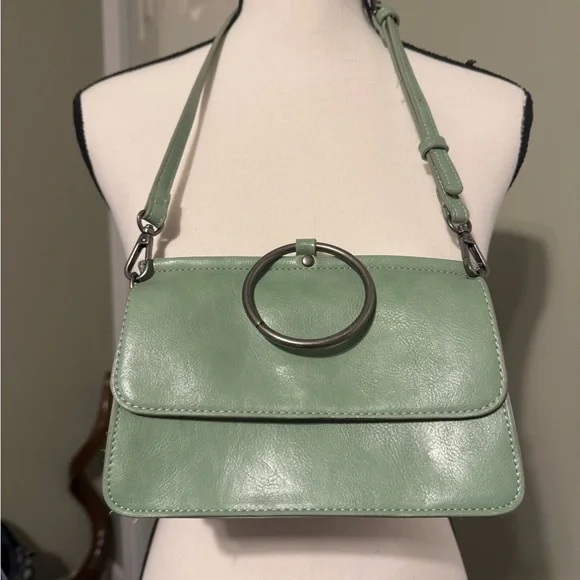Joy Susan Mint Green Aria Ring Bag with Circular Accent
