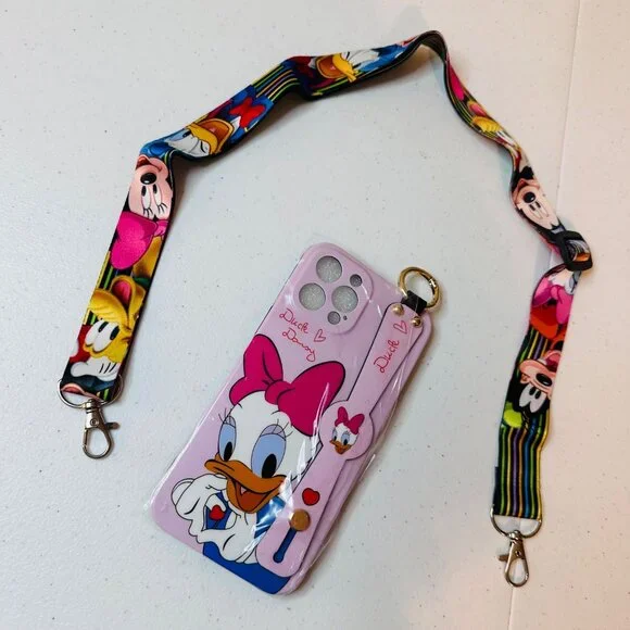 Disney Daisy Duck iPhone 12 Pro Max Jelly Case With Cartoon Lanyard