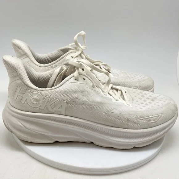 Hoka One One Sneakers Womens 10.5 Clifton 9 1127896 WWH White Running Gym Shoes