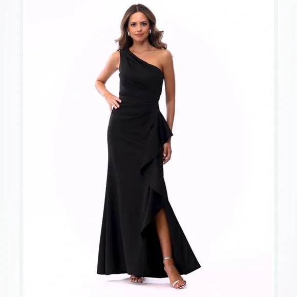 NWT MissSky Women’s Chic One-Shoulder Black Evening Dress