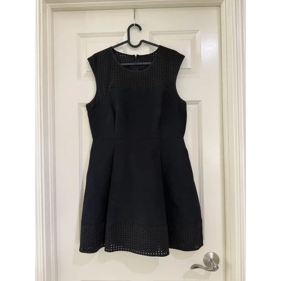 j crew women black cotton silk dress size 12P