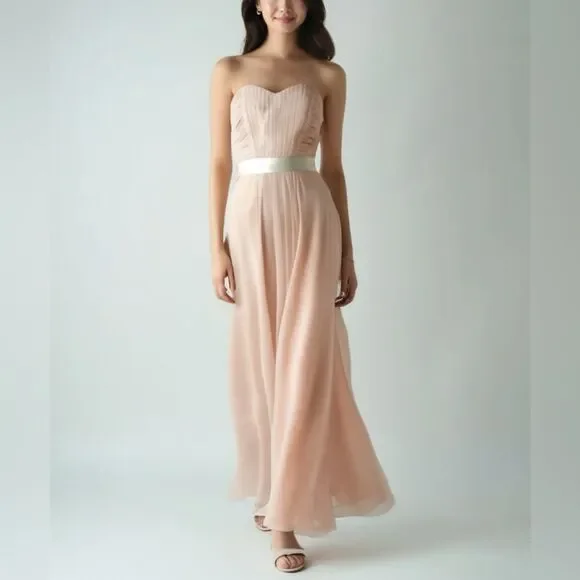 Bill Levkoff Strapless‎ Blush Pink Strapless Formal Dress -- 0