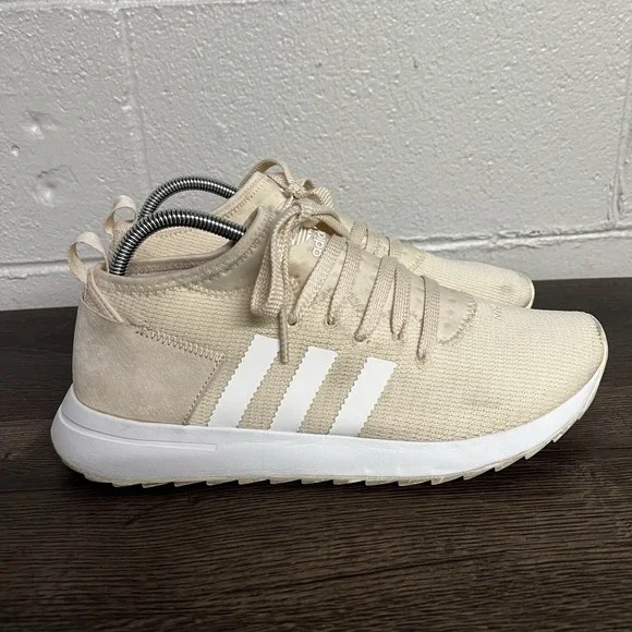 Adidas Womens Originals Flashback Tennis Shoes Beige BY9642 Lace Up Low Top 10 M